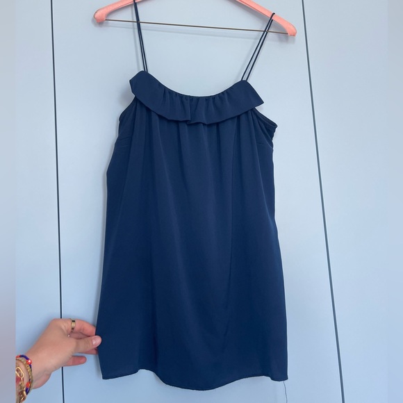 J Crew navy spaghetti strap tank - Picture 1 of 4
